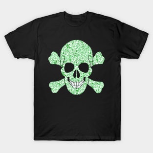 Shamrock And Swirls Pirate Skull And Crossbones T-Shirt